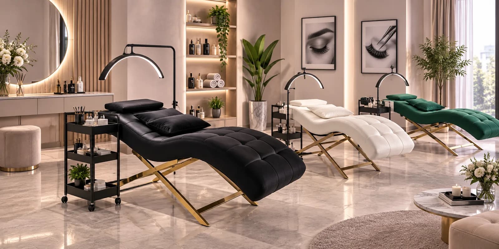Mobiliario ELESS en salón de belleza para lavacabezas para salón de belleza.