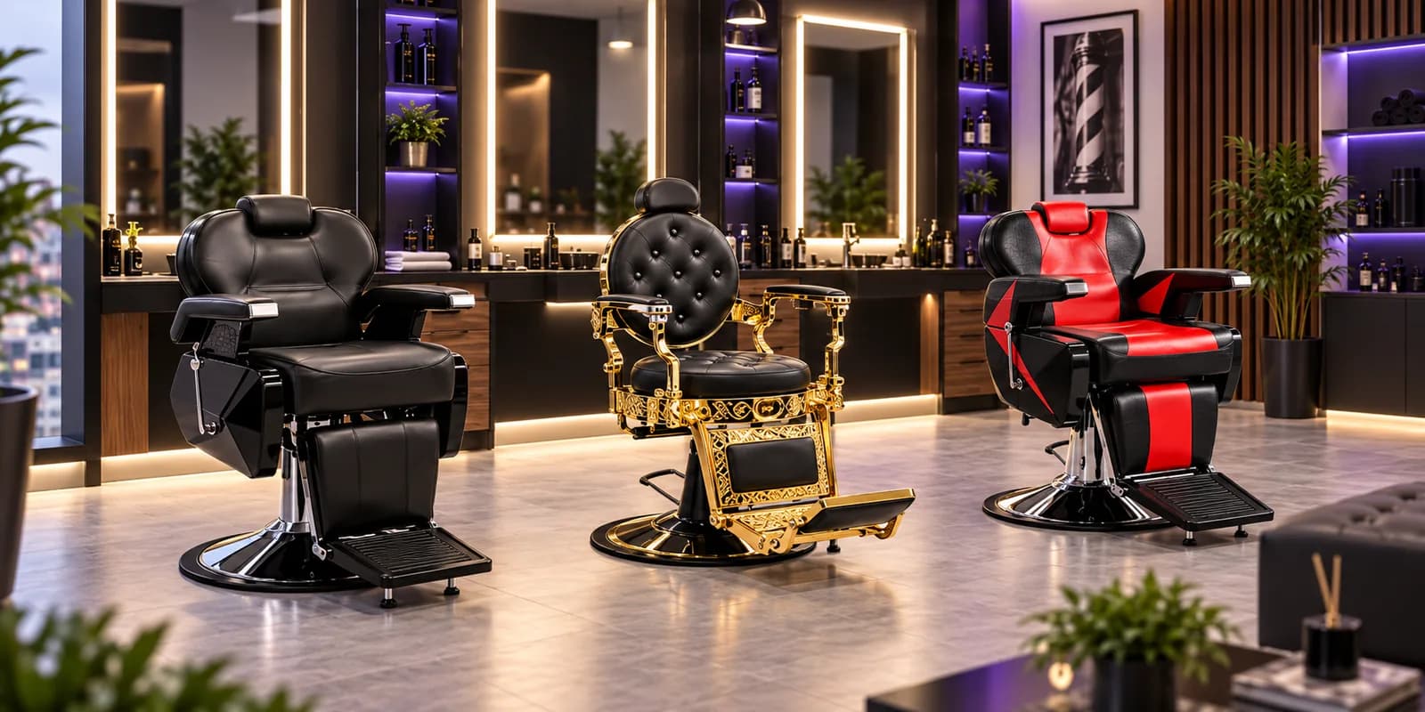 Mobiliario ELESS en barbería profesional para cómo elegir sillón de barbería.