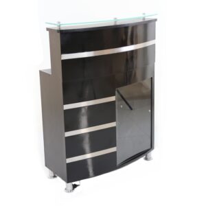 Counter de Recepción Negro con Vidrio