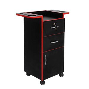 Carrito Auxiliar con Cajones y Puerta BLACK RED