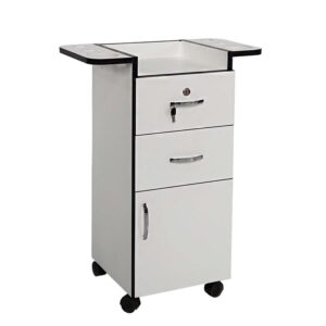 Carrito Auxiliar con Cajones y Puerta WHITE BLACK