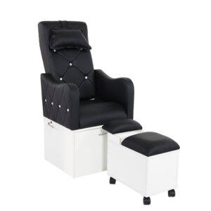 Juego Sillón de Pedicure Confort & Estilo Velora (Negro con base Blanco)