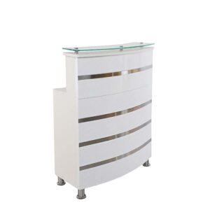 Counter Recepción Elegante Arelio (Blanco/Plateado)