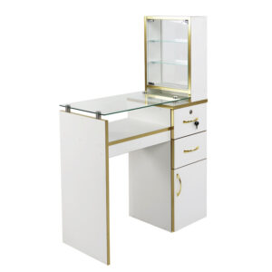 Mesa Manicure Compacto y Elegante Aurelia (Dorado)