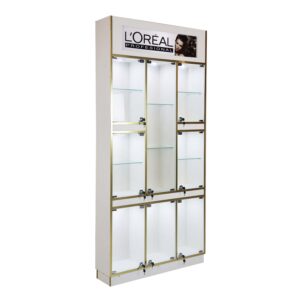Exhibidor Vitrina Funcional Total Pro Solenne (Blanco/Dorado)